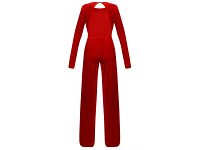 jumpsuit open back red